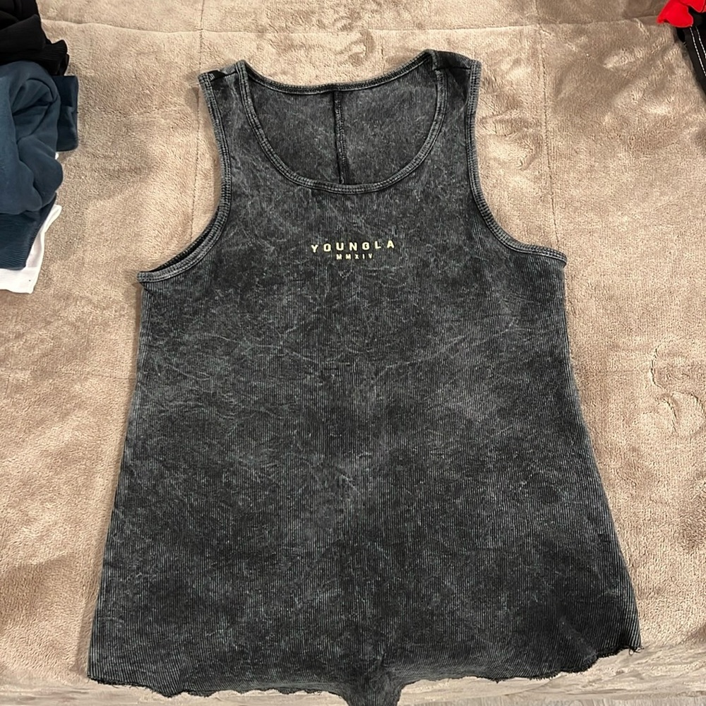 YoungLA ribbed tank top black